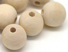 Бусина Округлая 16мм натуральная неокрашенная (дерево) (10шт.)