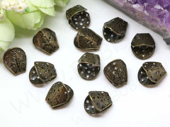 Шапочка тонкая 030 ажурная Конус лепестки 12*11,5*8,5мм античная бронза (Iron) (имитация скани) (10шт.)