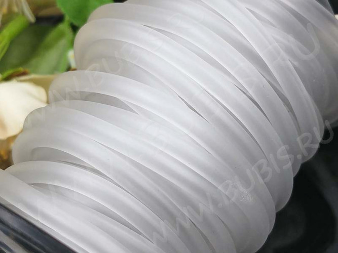 Полиуретановый шнур 09 4мм ПОЛЫЙ (1,5мм) прозрачный матовый (1м)