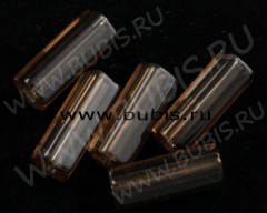 Бусина Палочка 01 гранёная 10*4*4мм коричневая прозрачная (стекло) (10шт.)