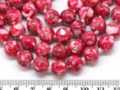 Бусина округлая Мозаика 06 с перламутром 10мм малиновая (камни)