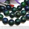 Купить (ОПТ) Бусина округлая 8мм Азурмалахит натуральный (камни) (НИТЬ) с доставкой по России