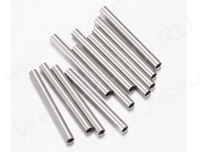 (СКИДКИ!!!) Трубочка металлическая 27 прямая 15*1,5*1,5мм цвет платины (Хирургическая сталь) (10шт.)