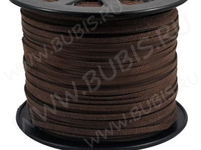 Замшевый шнур 04 плоский 4*1,4мм коричневый (1м)