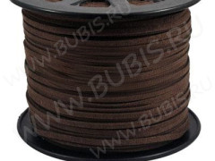 Замшевый шнур 04 плоский 4*1,4мм коричневый (1м)