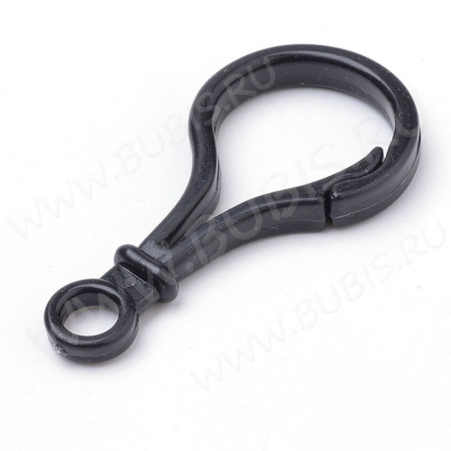 Карабин для брелка 32 для ключей сумки 51*25*5мм чёрный (пластик) (10шт)