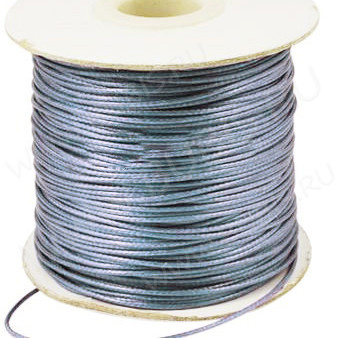 Вощёный полиэстеровый шнур "корейский" 3мм серый серебристый (1м)