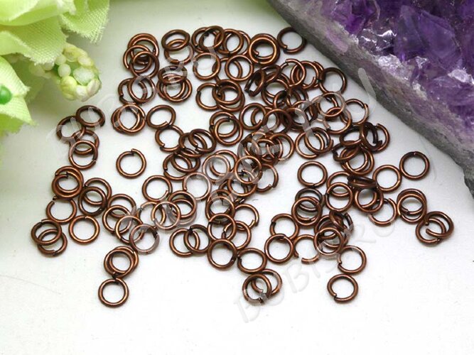 Колечки обычные 4*0,8мм античная медь (Iron) (7г. ок. 155шт.)