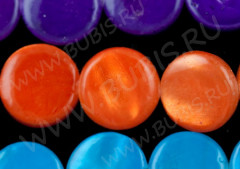 Бусина Круг 01 перламутр крашеный 10*10*2,8мм рыжий (перламутр и ракушки)