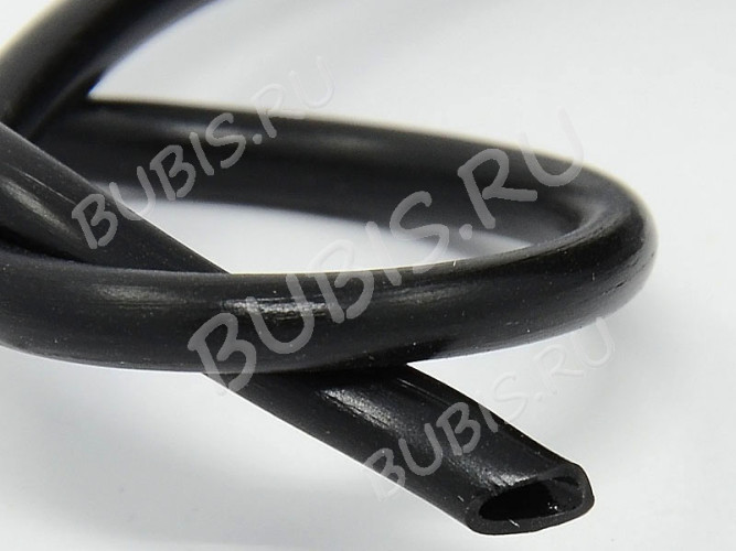 (СКИДКИ!!!) Полиуретановый шнур 07-10К 5мм ПОЛЫЙ (3мм) чёрный матовый (кат.ок.10м)