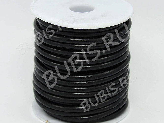 (СКИДКИ!!!) Полиуретановый шнур 07-10К 5мм ПОЛЫЙ (3мм) чёрный матовый (кат.ок.10м)