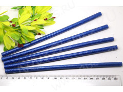 Клей 10 Стержень для маленького термопистолета С БЛЁСТКАМИ 200*7,5мм синий (инструменты для бижутерии)