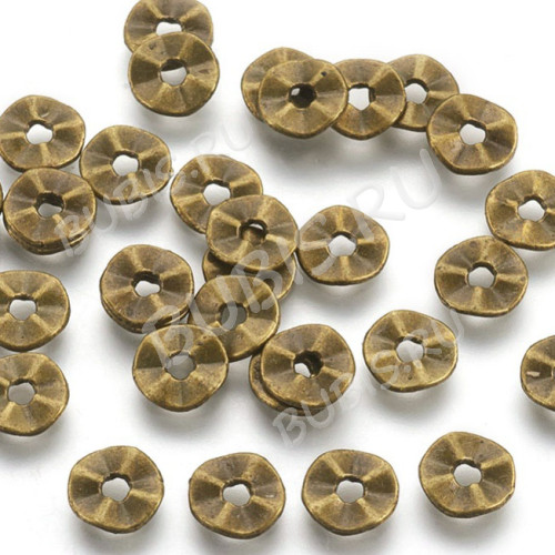 (СКИДКИ!!!) Рондели 085 волнистые 7*7*1,2мм античная бронза (литьё)(50шт)