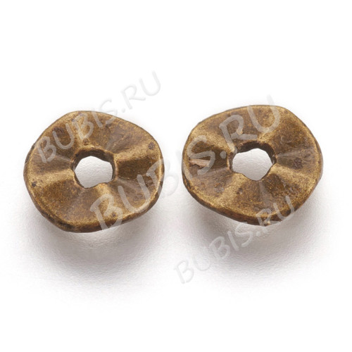 (СКИДКИ!!!) Рондели 085 волнистые 7*7*1,2мм античная бронза (литьё)(50шт)