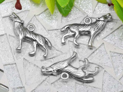 Подвеска Волк 02 3D 27*19*3,5мм античное серебро (литьё)