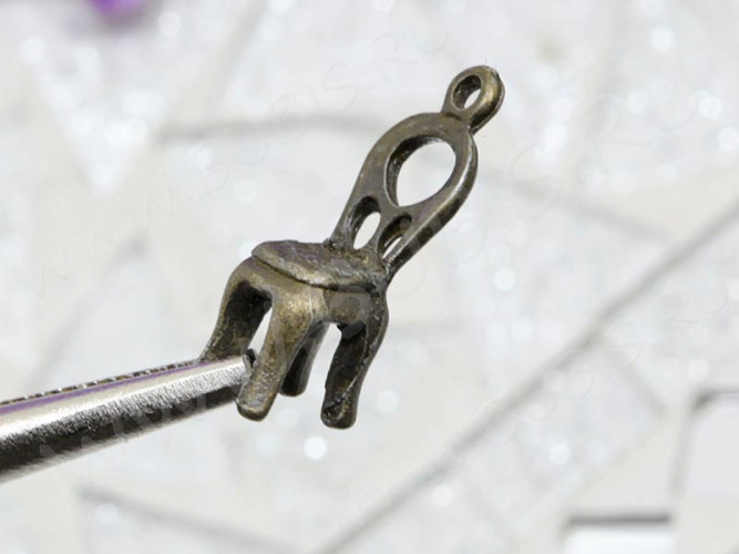 Подвеска Стул 01 3D 17,5*7*6мм античная бронза (литьё)