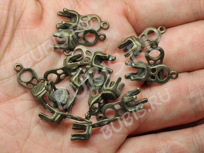 Подвеска Стул 01 3D 17,5*7*6мм античная бронза (литьё)