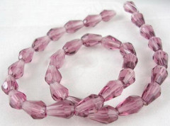 Бусина Капля 14 гранёная 10*7*6мм св.лиловая прозрачная (стекло)