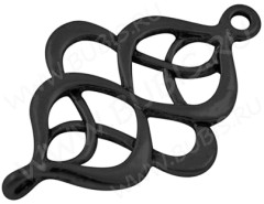 124 Коннектор двусторонний ажурный 27*17,5*1,5мм чёрный никель (литьё)