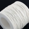 Купить Вощёный х/б хлопковый шнур 1мм белый на катушке (ок.90м) с доставкой по России