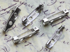 (СКИДКИ!!!) Основа (заготовка) для броши №85 Булавка 2 отверстия 25*5*5мм цвет платины (Iron) (10шт.)