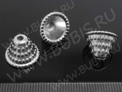 (СКИДКИ!!!) 223 Шапочка пластиковая колпачок Напёрсток 14*14*10мм цвет платины (АКРИЛ CCB) (10шт.)