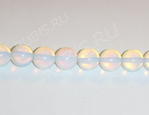 (СКИДКИ!!!) Бусина округлая 10мм Лунный камень синт. (Опалит) (камни) (10шт)