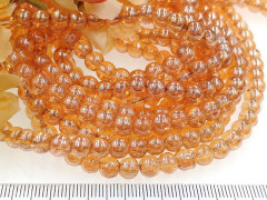 (СКИДКИ!!!) Бусина округлая Имитация Опала 6мм золотистая с глянцем прозрачная (стекло) (НИТЬ)