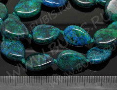 (ОПТ) Бусина каменная Капля 07 18*13,5*5мм Хризоколла (камни) (НИТЬ)