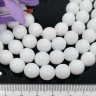 (ОПТ) Бусина округлая ГРАНЁНАЯ 10мм Агат белый имит. (камни) (НИТЬ) Купить (ОПТ) Бусина округлая ГРАНЁНАЯ 10мм Агат белый имит. (камни) (НИТЬ) с доставкой по России