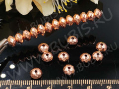 Рондели 092 Абакусы граненые 6*6*4мм розовое золото (акрил) (20шт.)