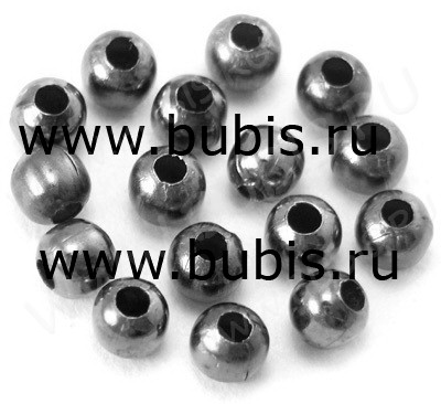 (СКИДКИ!!!) Бусина Шарик металлический 2мм чёрный никель (Iron) (ок.350шт.)