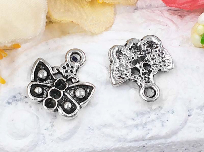 Подвеска Бабочка 13 13*12*1,8мм античное серебро (литьё)