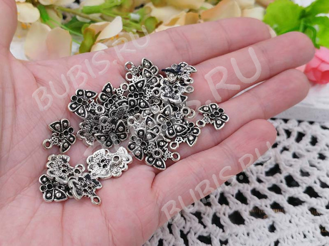 Подвеска Бабочка 13 13*12*1,8мм античное серебро (литьё)