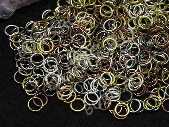(СКИДКИ!!!) Колечки обычные 10*1мм МИКС цветов (Iron) (100шт.)