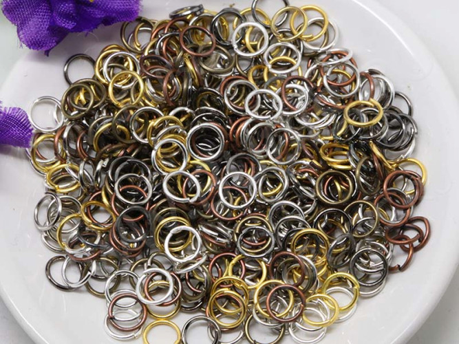 (СКИДКИ!!!) МИКС колечек 18 ОДИНАРНЫЕ 6*0,7мм МИКС всех цветов (Iron) (25гр)