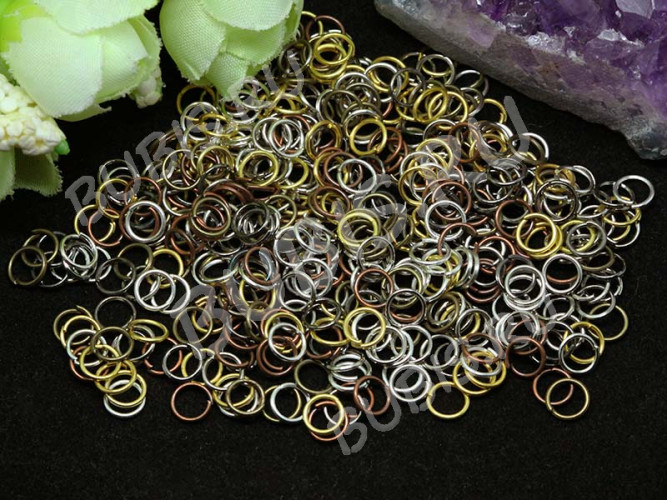 (СКИДКИ!!!) МИКС колечек 18 ОДИНАРНЫЕ 6*0,7мм МИКС всех цветов (Iron) (25гр)