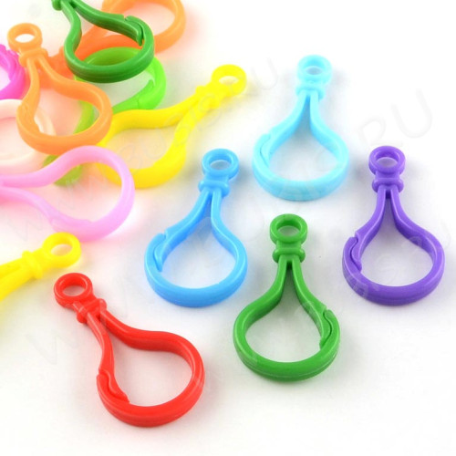 Карабин для брелка 33 для ключей сумки 51*25*5мм МИКС цветов (пластик) (10шт)