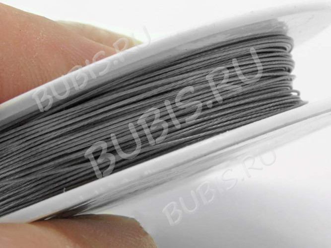 Ювелирный тросик 038-10 Ланка Струна 0,38мм цвета платины (серебристый) (катушка 10м)