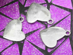 Подвеска Сердечко 60 двустороннее 19*18*1,1мм античное серебро (литьё)