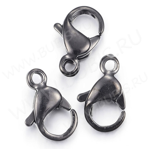 Замочек карабин №093 11*7*3мм чёрный (Хирургическая сталь)