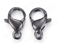 Замочек карабин №093 11*7*3мм чёрный (Хирургическая сталь)