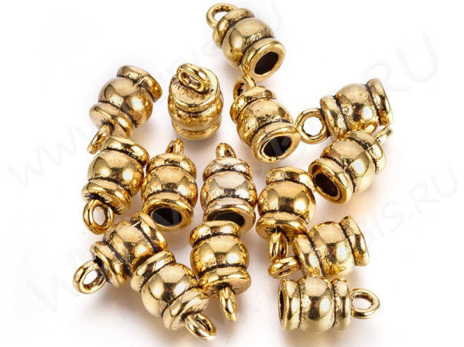 (СКИДКИ!!!) Концевик 034 для вклеивания (3мм) 11,5*6,5*6,5мм античное золото (литьё) (10шт.)