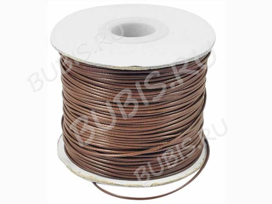 (ОПТ) Вощёный полиэстеровый шнур 03 "корейский" 0,5мм коричневый (катушка 165м)