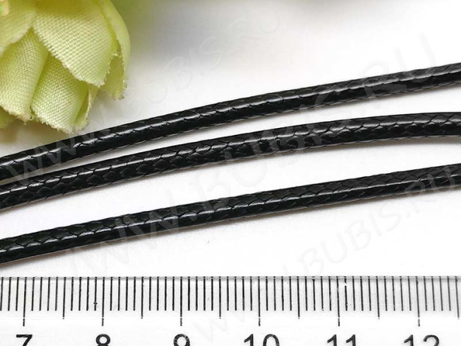 Вощёный полиэстеровый шнур "корейский" 3мм черный (1м)