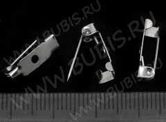 (ОПТ) Основа (заготовка) для броши №21 Булавка 1 отверстие 15*5*5мм цвет платины (Iron) (100шт.)