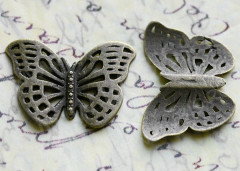 Подвеска Бабочка 37 ажурная 26*18*2мм античная бронза (литьё)