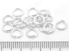 Колечки обычные толстые 6*1мм серебристые (Brass) (50шт)