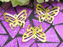 (СКИДКИ!!!) 258 Коннектор Бабочка резная 20,5*16*0,3мм золотистая (Iron) (10шт.)