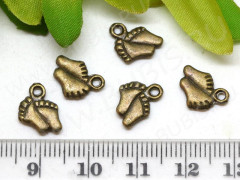 (ОПТ) Подвеска Ножки 01 3D 12*9*1мм античная бронза (литьё) (100шт.)